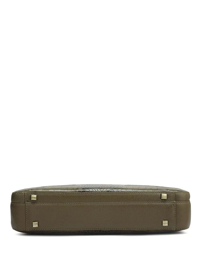 Da Milano  Genuine Leather Green Computer Bag for Men | Best Price UAE