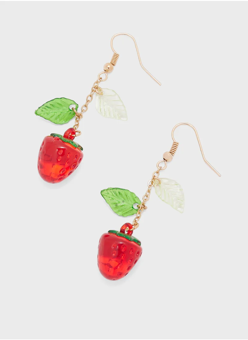 جينجر Quirky Strawberry Drop Earrings