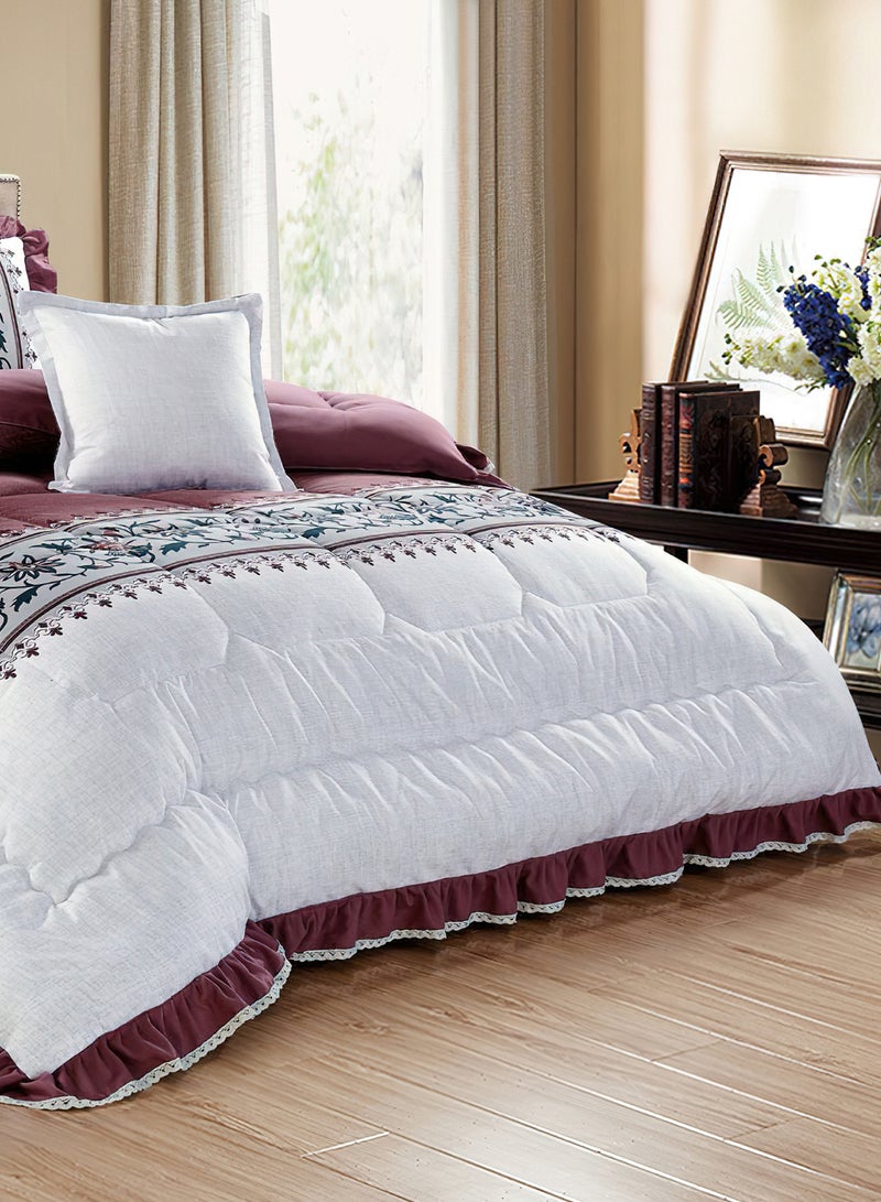 Moon 4 Pieces Single Size 160x210Cm Comforter Set Medium Filling Bedding Set for All Season Includes 1Comforter 1Bedsheet 1Pillow Shams and 1Cushion cases - Image 3