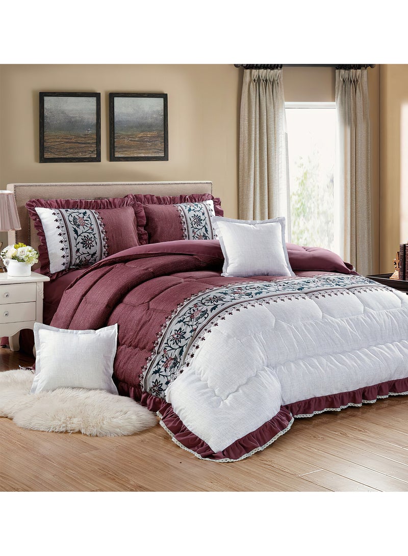 Moon 4 Pieces Single Size 160x210Cm Comforter Set Medium Filling Bedding Set for All Season Includes 1Comforter 1Bedsheet 1Pillow Shams and 1Cushion cases - Image 1