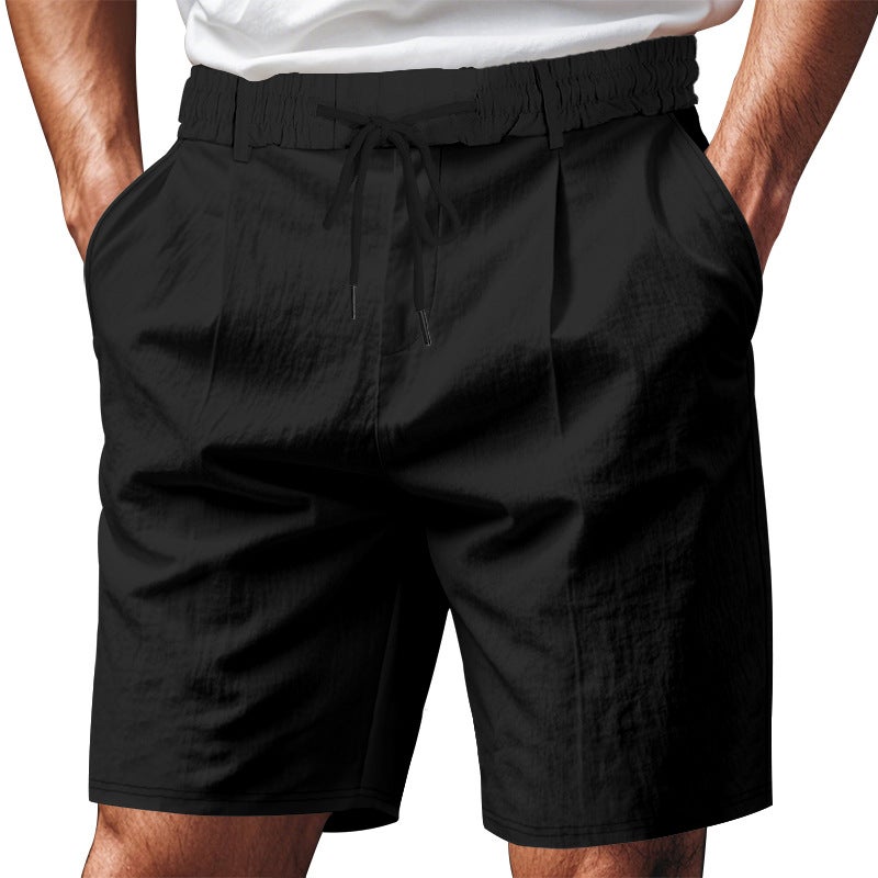 Loose Straight Men''s Shorts Linen Summer Breathable Beach Ami Khaji Shorts Men''s - Image 3