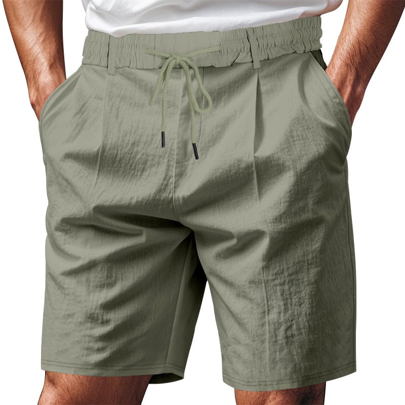 Loose Straight Men''s Shorts Linen Summer Breathable Beach Ami Khaji Shorts Men''s - Image 5