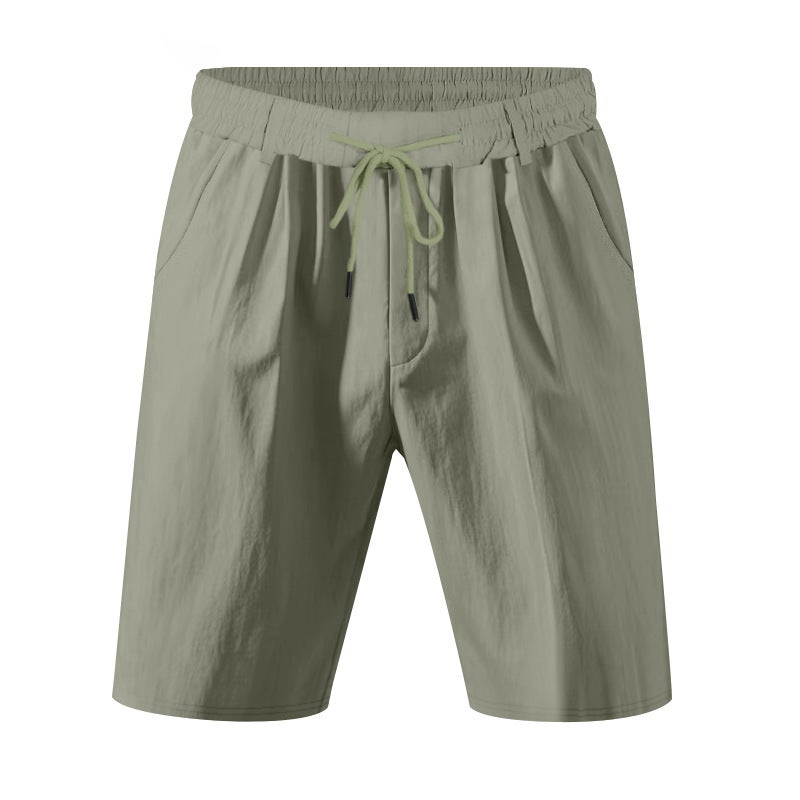 Loose Straight Men''s Shorts Linen Summer Breathable Beach Ami Khaji Shorts Men''s - Image 1