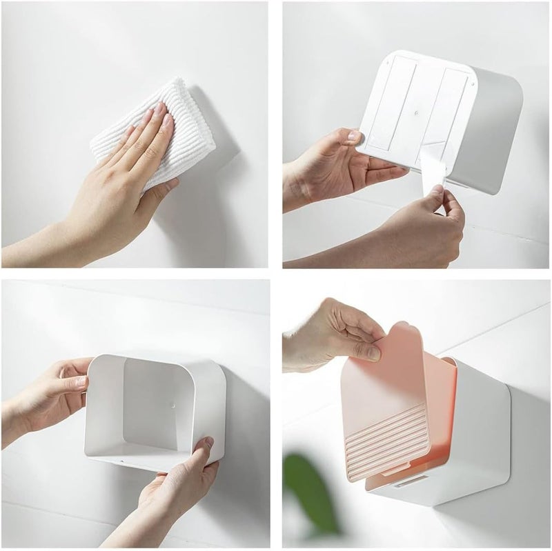 Excefore Bathroom Canisters Organizer Storage Box, Feminine Day Overnight Pad Holder, Wall Mounted Cotton Qtip Makeup Holder for Bathroom Home Container Organizer - Image 5