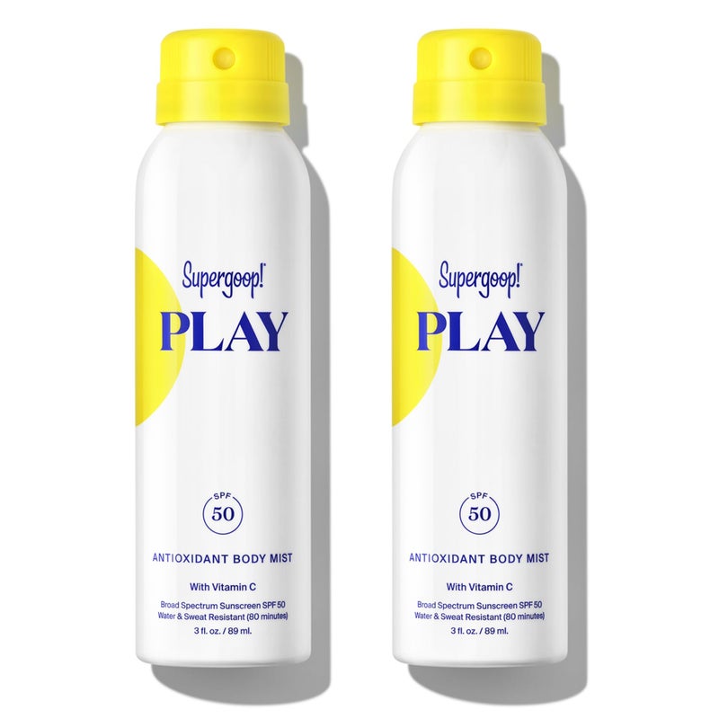 Supergoop! PLAY SPF 50 Antioxidant Body Mist w/Vitamin C - 3 fl oz, 2 Pack - Broad Spectrum Sunscreen Spray - Great for Active Days - Image 1
