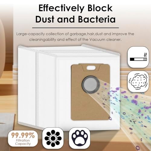 CHAIN PEAK (12 Pack) Replacement Dust Bags Compatible with Tapo RV30 Max Plus/ RV20 Max Plus Robot Vacuum, Vacuum Bags, Upright Bags, Canister Bags, Replacement Dust Bag, Accessories Kit - Image 2