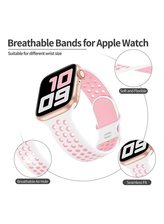 ICS Replacement Band For  Apple Watch Band 38/40 mm White/Pink - Image 2