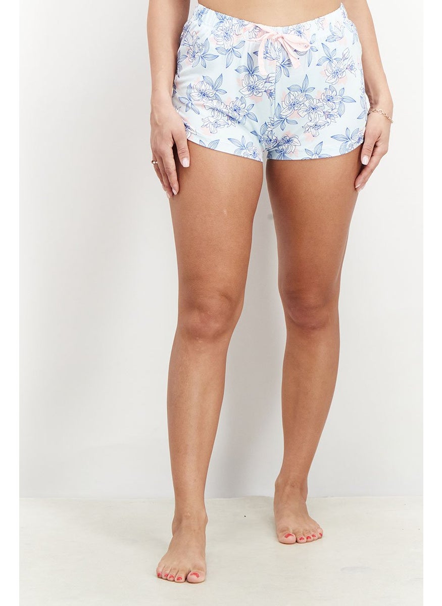 Women 2 Pc Floral And Stripe Pajama Shorts, Light Blue Combo - pzsku/ZD8923BEEA2EF9277B2F9Z/45/_/1728397293/1dd08932-ad5c-4ca2-b3e8-4125e57e6161