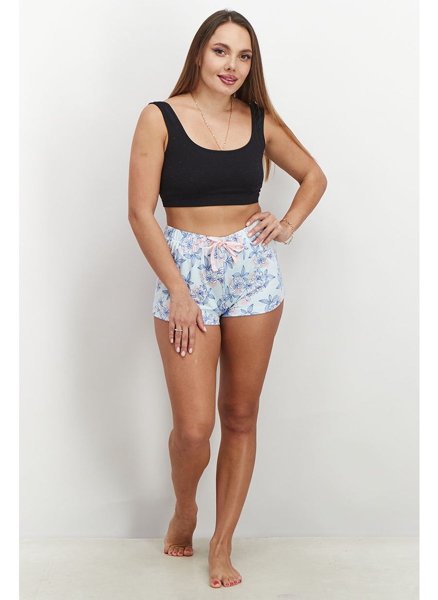 Women 2 Pc Floral And Stripe Pajama Shorts, Light Blue Combo - pzsku/ZD8923BEEA2EF9277B2F9Z/45/_/1739801461/371dfd0c-f576-4319-87d9-750967919296