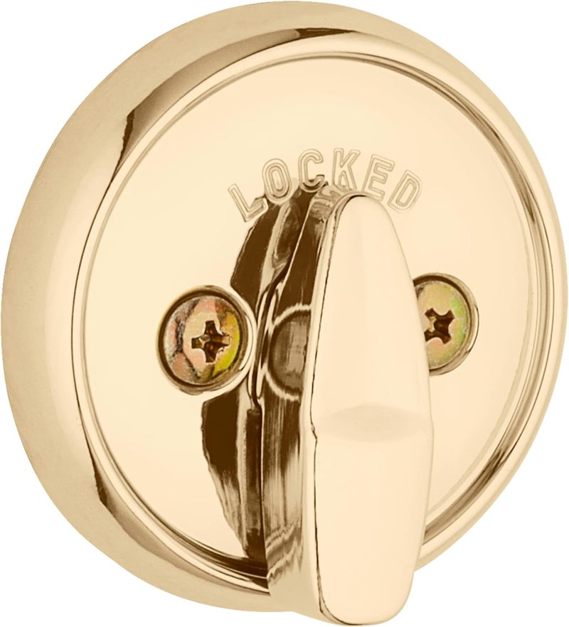 Kwikset 780 Deadbolt Lock Polished Brass Round Exterior Keyed Front Entry Door Pick Resistant SmartKey Rekey Security Single Cylinder Dead Bolt with Microban Protection - Image 3