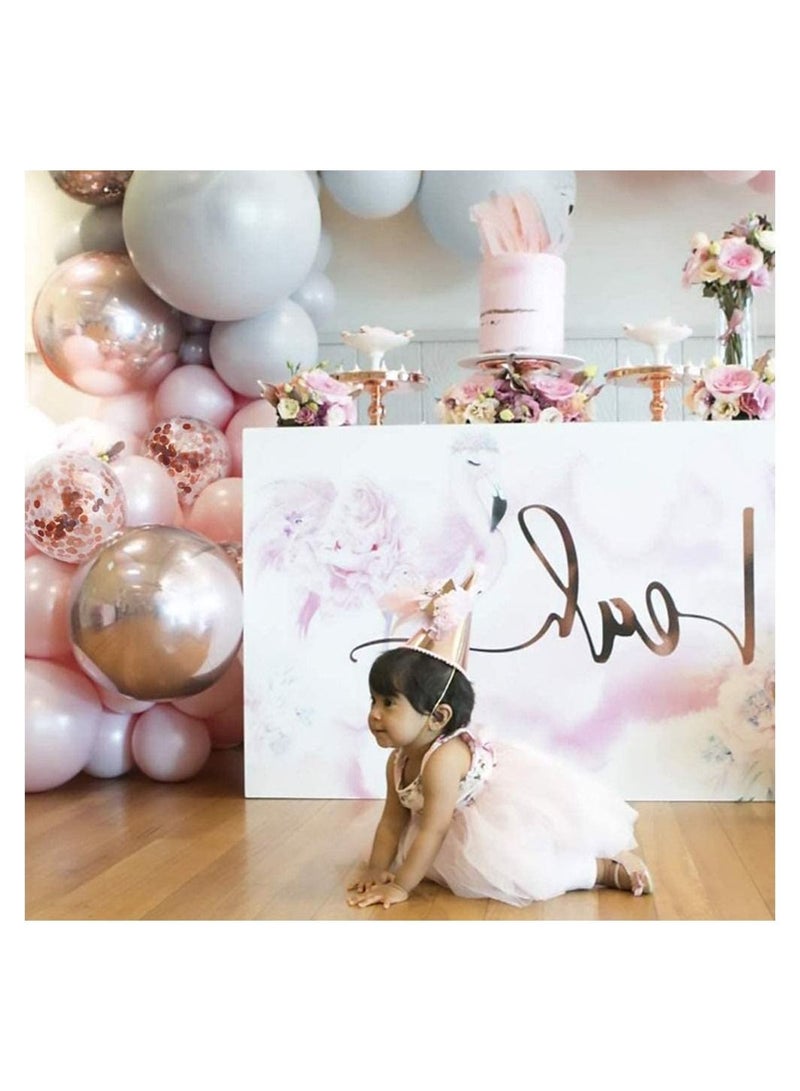 JOLLITY LLC Balloon Garland Arch Kit Comes 169 Pcs 5 To 18 Inches Macaron Pastel Colorful Thicken Used for Wedding Decoration Birthday Party Baby Shower Supplies (Pink-Gray) - Image 4