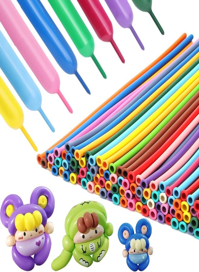 TIZOQ 101Pcs Long Skinny Birthday Balloons For Decorations Items Multicolor Twisting Balloon For Decoration For Kids Birthday, Weddings, Christmas, Party Decorations(Pack of 101, Multicolor) Rubber - Image 3