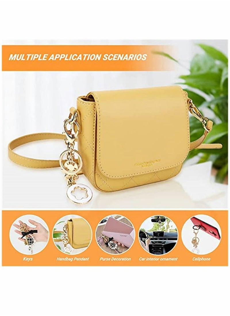 SYOSI Roll over image to zoom in Visit the SYOSI Store Keyring, Keychain, Bag Pendant, Clip Closure, Diamond Sparkling Bag Pendant, Handbags Purse Bag Charm, Car Keyring Decorations, for Women Girls, 2pcs  - Image 4