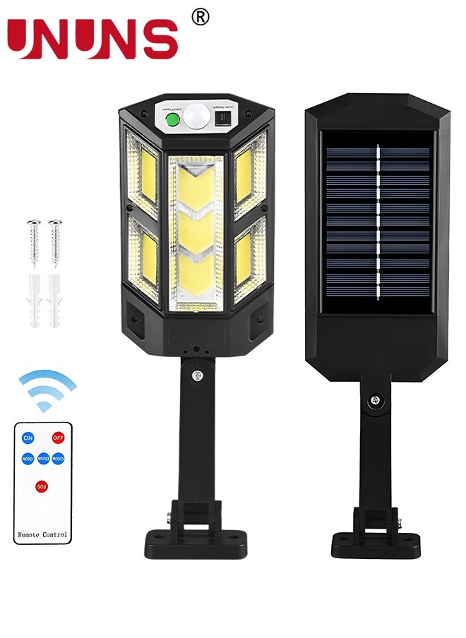 UNUNS Led Solar Street Light,Led Remote Control Solar With Remote Control,3 Modes Waterproof Solar Flood Lights Lamp Outdoor For Yard,Garden,Path,Parking Lot  - Image 1