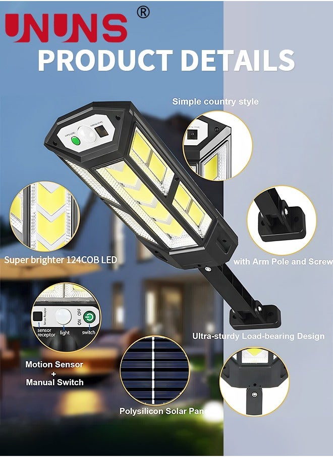 UNUNS Led Solar Street Light,Led Remote Control Solar With Remote Control,3 Modes Waterproof Solar Flood Lights Lamp Outdoor For Yard,Garden,Path,Parking Lot  - Image 5