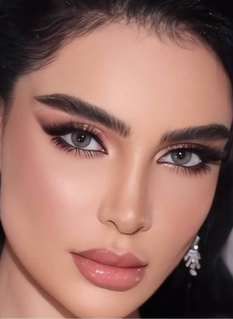 Unibling Celestia Grey Yearly Colored Contact Lenses, Unisex Cosmetic Contact Lenses, Enlargement Collection, Light Grey, With Case - Image 3