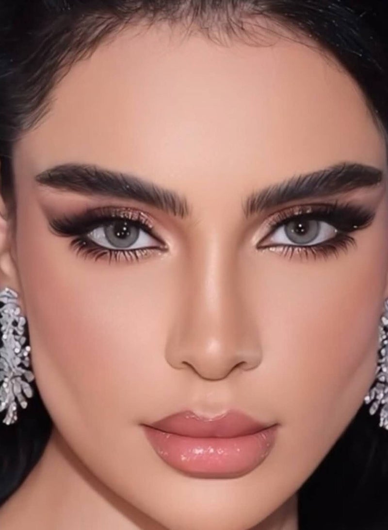 Unibling Celestia Grey Yearly Colored Contact Lenses, Unisex Cosmetic Contact Lenses, Enlargement Collection, Light Grey, With Case - Image 2