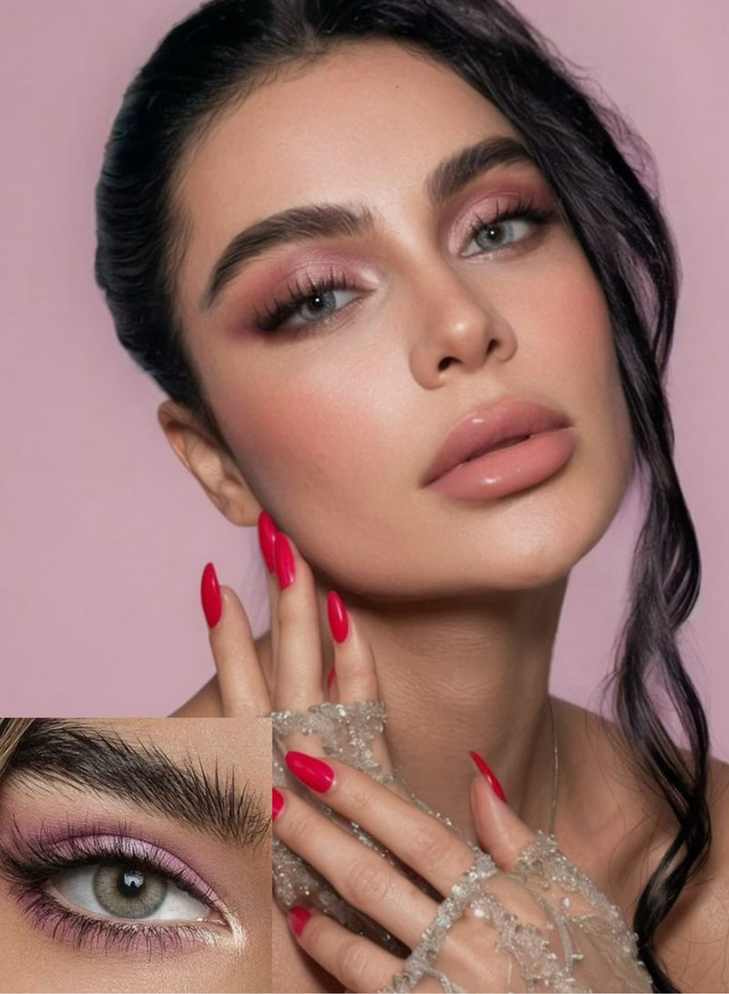 Unibling Celestia Grey Yearly Colored Contact Lenses, Unisex Cosmetic Contact Lenses, Enlargement Collection, Light Grey, With Case - Image 1