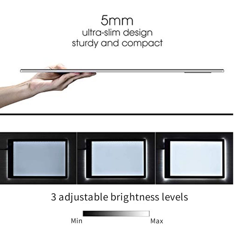 XIAOSTAR Light Box Drawing Pad, Tracing Board with Type-C Charge Cable and Brightness Adjustable for Artists, AnimationDrawing, Sketching, Animation, X-ray Viewing (A4) Not Rechargeable - Image 2