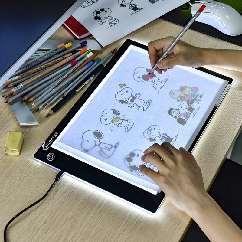 XIAOSTAR Light Box Drawing Pad, Tracing Board with Type-C Charge Cable and Brightness Adjustable for Artists, AnimationDrawing, Sketching, Animation, X-ray Viewing (A4) Not Rechargeable - Image 1