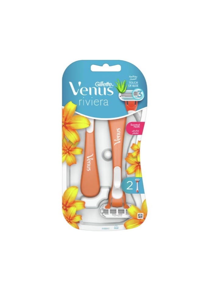 Venus Venus Riviera Women'S Disposable Razor, 2 Count 