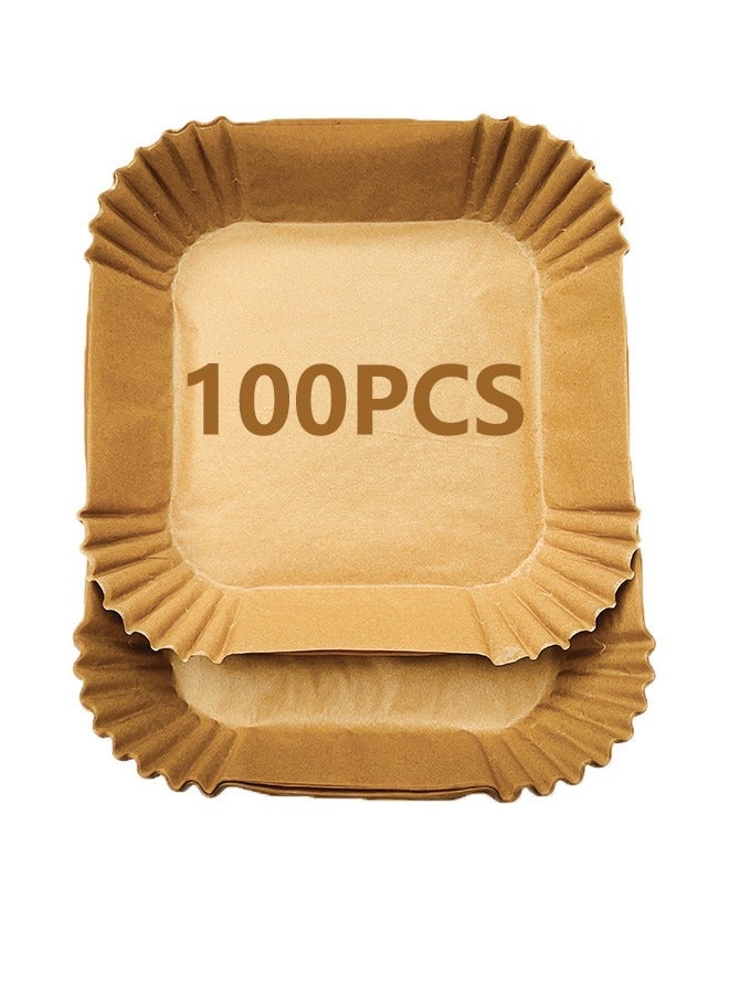 ساكان بطانة ورقية للقلاية الهوائية، بطانة ورقية للقلاية الهوائية، مربعة الشكل، ورق خَبز للقلاية الهوائية، مقاوم للماء ومضاد للدهون، مناسب لأي مقلاة هوائية، 20/23 سم - Image 1