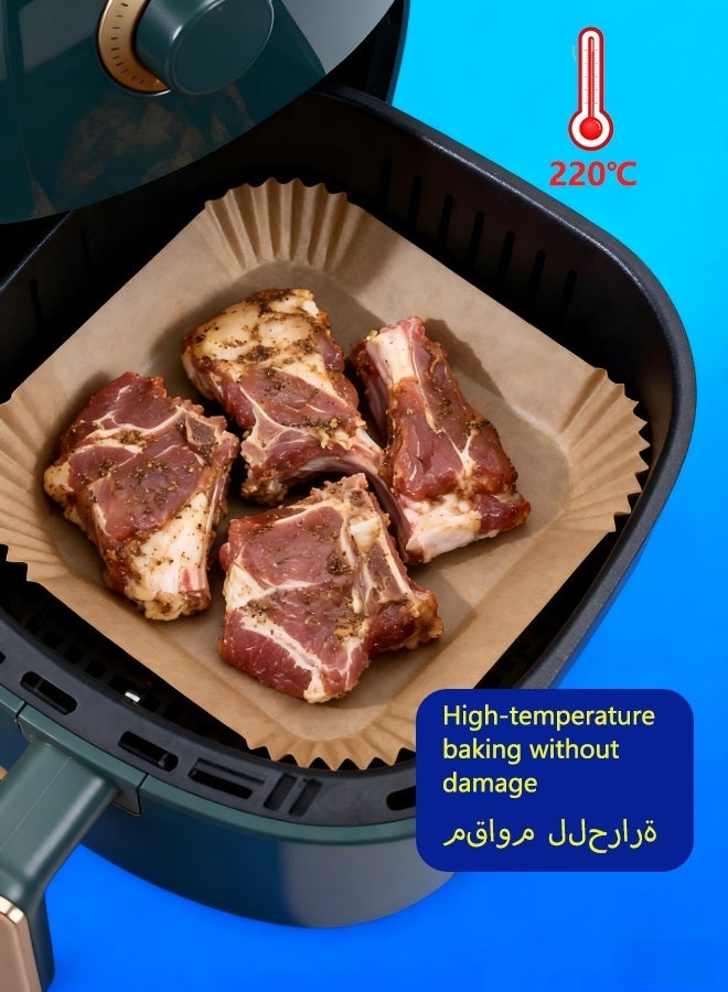 ساكان بطانة ورقية للقلاية الهوائية، بطانة ورقية للقلاية الهوائية، مربعة الشكل، ورق خَبز للقلاية الهوائية، مقاوم للماء ومضاد للدهون، مناسب لأي مقلاة هوائية، 20/23 سم - Image 4