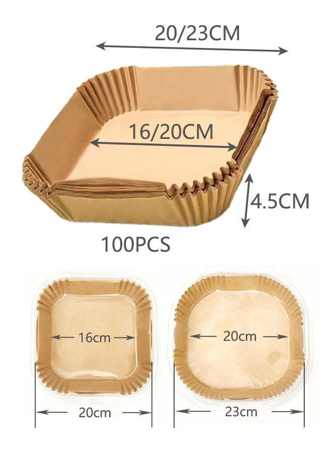 ساكان بطانة ورقية للقلاية الهوائية، بطانة ورقية للقلاية الهوائية، مربعة الشكل، ورق خَبز للقلاية الهوائية، مقاوم للماء ومضاد للدهون، مناسب لأي مقلاة هوائية، 20/23 سم - Image 5