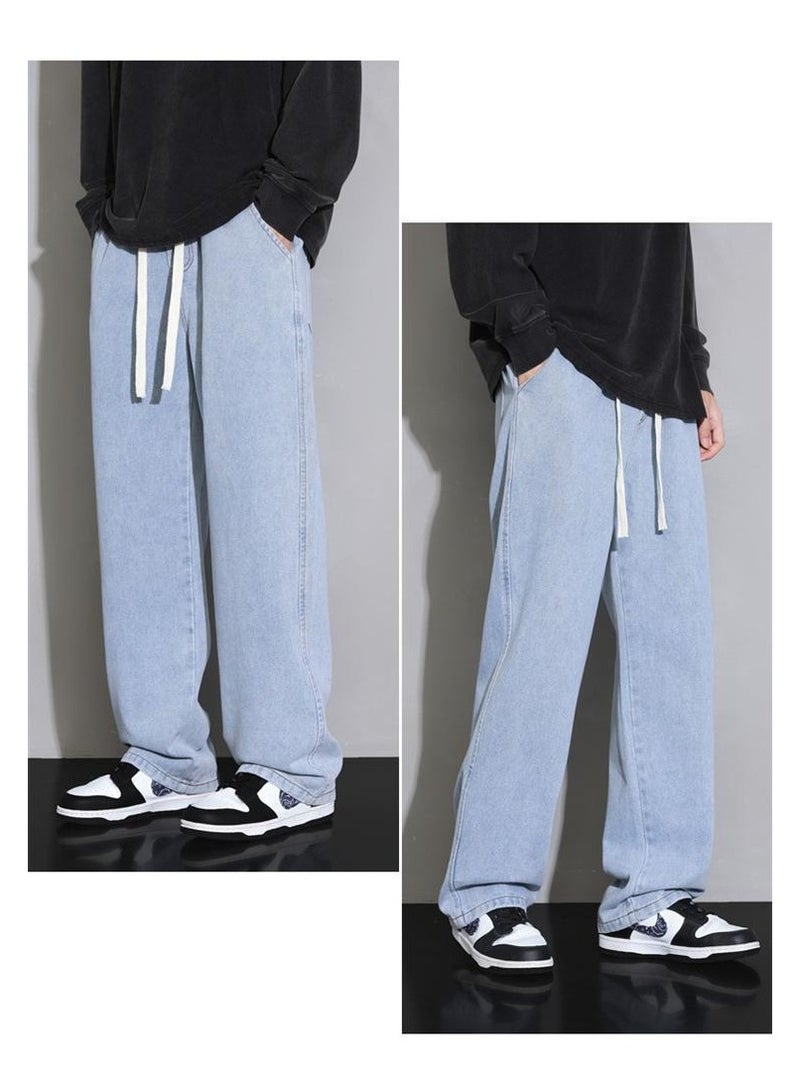 Fashionable Men's Loose Straight Leg Jeans, Wide Leg Casual Pants  - Image 3