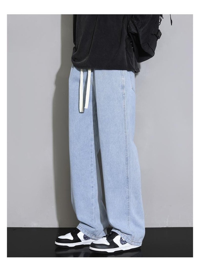Fashionable Men's Loose Straight Leg Jeans, Wide Leg Casual Pants  - Image 1