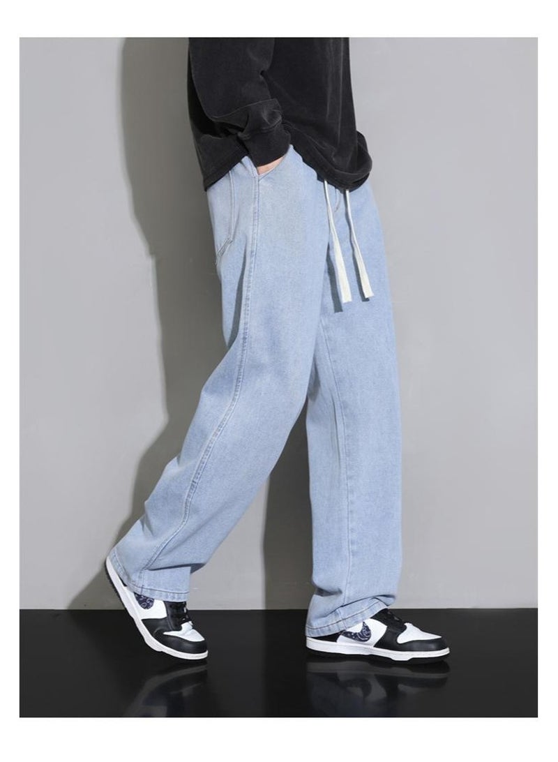 Fashionable Men's Loose Straight Leg Jeans, Wide Leg Casual Pants  - Image 2