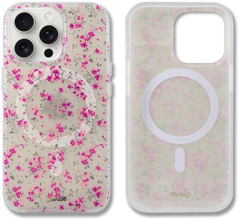 Sonix Case for iPhone 14 Pro | Compatible with MagSafe | 10ft Drop Tested | Cottage Floral Pink - Image 1