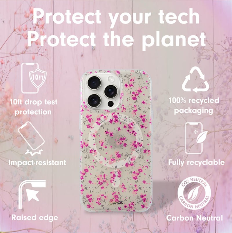Sonix Case for iPhone 14 Pro | Compatible with MagSafe | 10ft Drop Tested | Cottage Floral Pink - Image 4