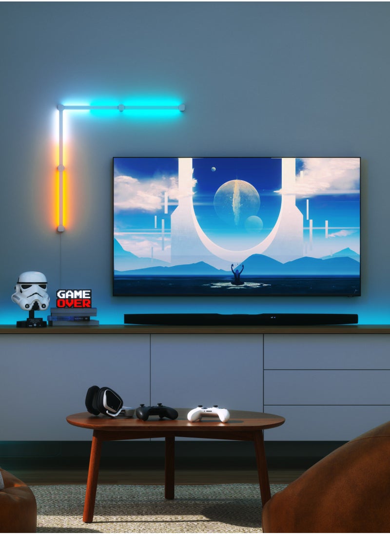Nanoleaf - Lines Squared Starter Kit - 4 Pack - Smart WiFi LED Light System w/ Music Visualizer, Instant Wall Decoration, Home or Office Use, 16M+ Colors, Low Energy Consumption | Gaming Lights - Image 1