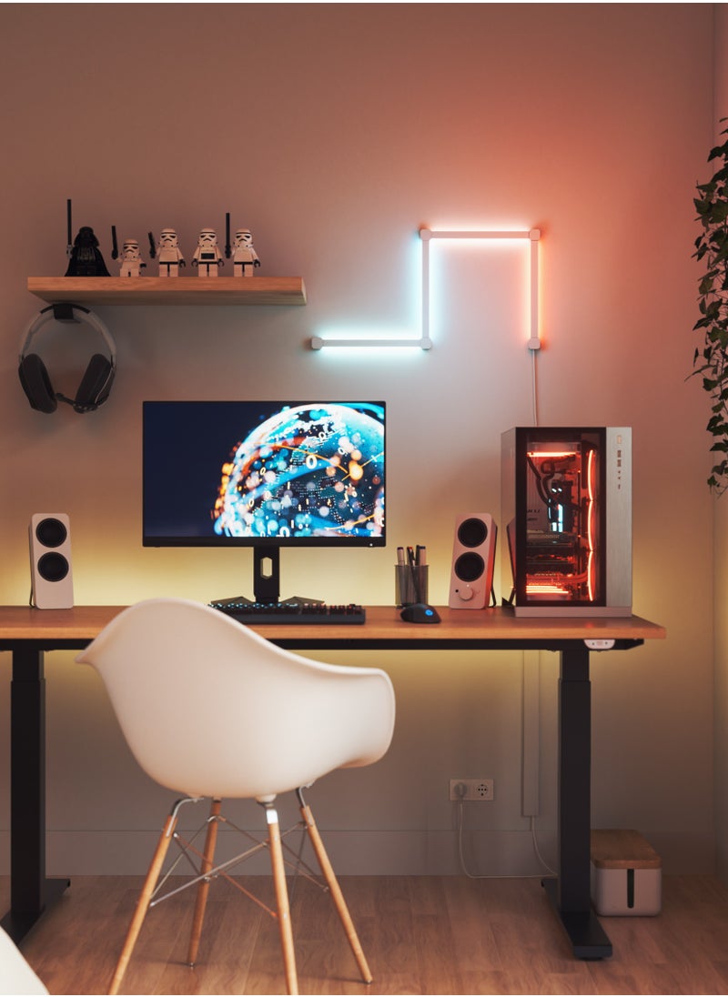 Nanoleaf - Lines Squared Starter Kit - 4 Pack - Smart WiFi LED Light System w/ Music Visualizer, Instant Wall Decoration, Home or Office Use, 16M+ Colors, Low Energy Consumption | Gaming Lights - Image 1