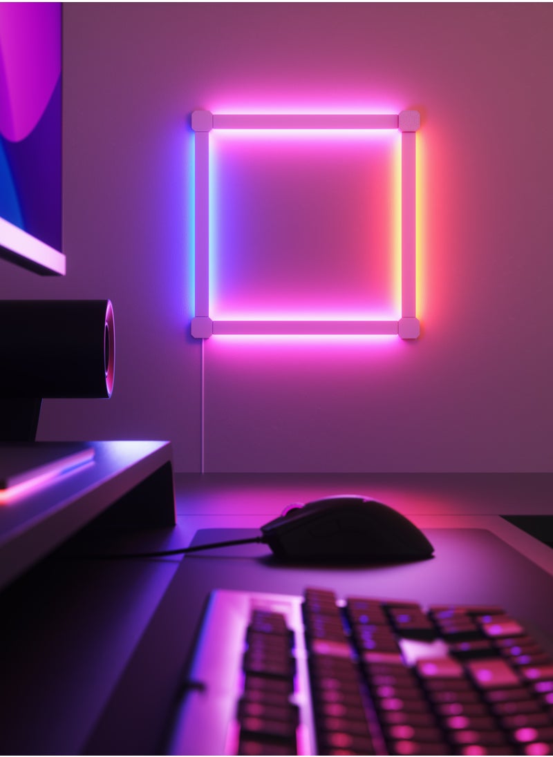 Nanoleaf - Lines Squared Starter Kit - 4 Pack - Smart WiFi LED Light System w/ Music Visualizer, Instant Wall Decoration, Home or Office Use, 16M+ Colors, Low Energy Consumption | Gaming Lights - Image 1