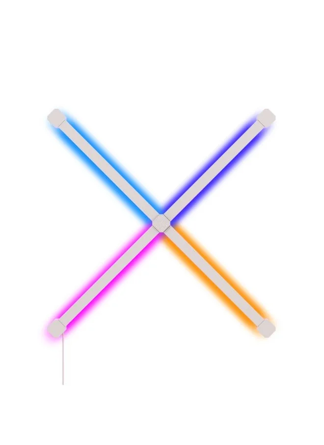 نانوليف Lines Squared Starter Kit - 4 Pack - Smart WiFi LED Light System w/ Music Visualizer, Instant Wall Decoration, Home or Office Use, 16M+ Colors, Low Energy Consumption | Gaming Lights