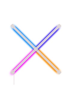 Nanoleaf مجموعة Lines Squared Starter - 4 عبوات - نظام إضاءة LED ذكي بتقنية WiFi مع متخيل موسيقى، ديكور فوري للحائط، استخدام المنزل أو المكتب، أكثر من 16 مليون لون، استهلاك منخفض للطاقة | أضواء الألعاب  - Image 2