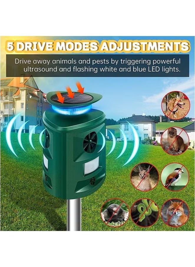 YelaJoy Cat Repellent, Ultrasonic Solar Outdoor Animal Repeller, 5 Modes, Activated Waterproof Cat Repellent with Ground Stake, Motion Sensor,  Ultrasonic Animal Scarer for Garden Yard Field Farm - Image 2