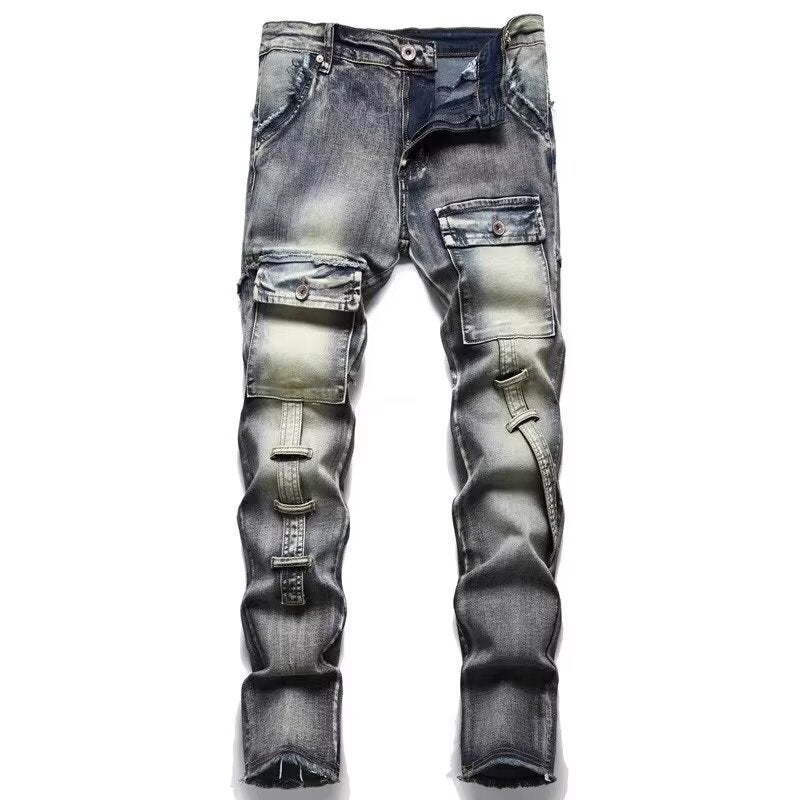 Unisex Classic Denim Jeans Loose Fit Daily Outdoor Wear - Image 1