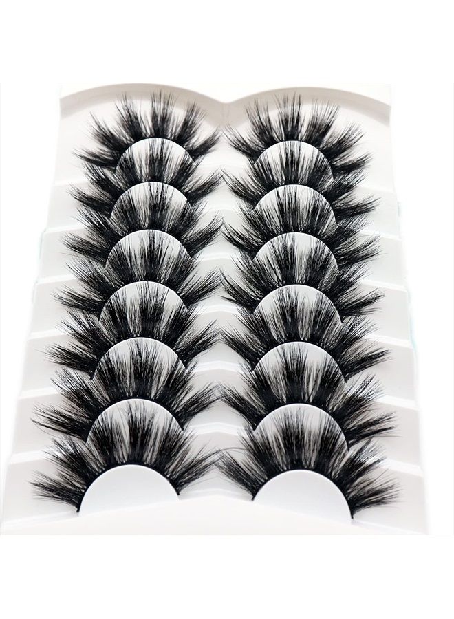 Veleasha Lashes Pack 7 Pairs Fluffy Faux Mink Eyelashes 20MM Soft Handmade False Eye Lashes for Dramatic Makeup - Image 4