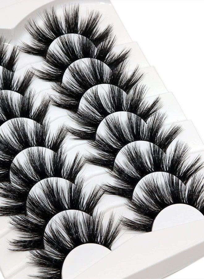 Veleasha Lashes Pack 7 Pairs Fluffy Faux Mink Eyelashes 20MM Soft Handmade False Eye Lashes for Dramatic Makeup - Image 5