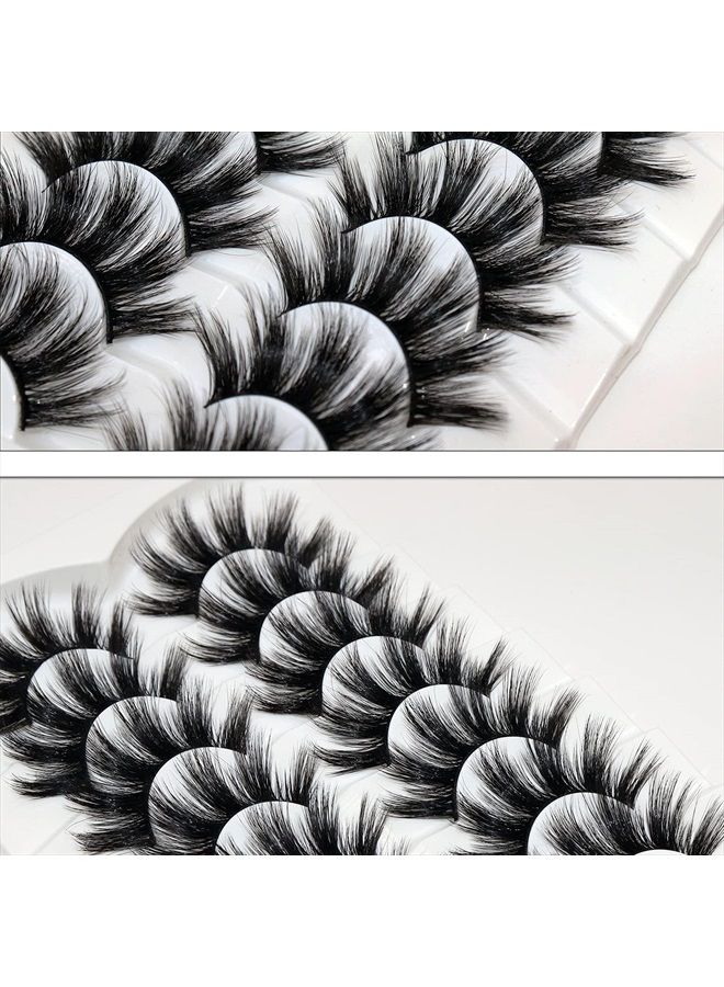 Veleasha Lashes Pack 7 Pairs Fluffy Faux Mink Eyelashes 20MM Soft Handmade False Eye Lashes for Dramatic Makeup - Image 3