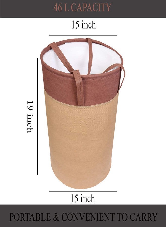 ABBASI Laundry Hamper Extra Large & Tall Collapsible Laundry Basket with Waterproof Coating Dirty Clothes Storage Baskets with Handles Foldable Toy Laundry Bag (pack of 4, Black-grey/Biscuit-Brown) - Image 4
