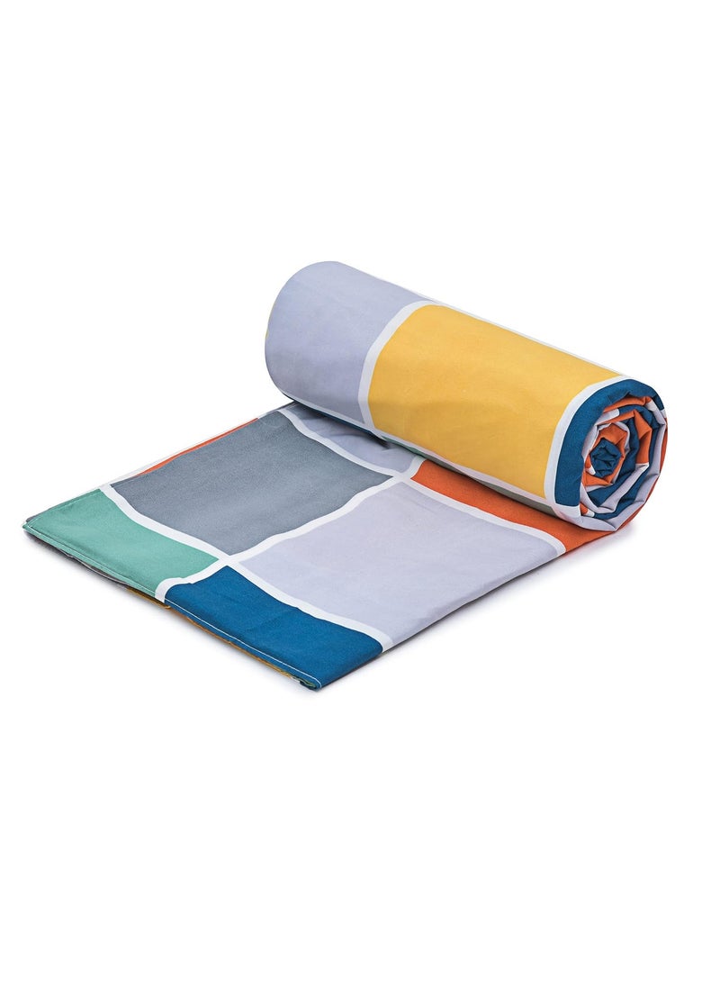 THE HOME STYLE THE HOME STYLE Super Soft Glace Cotton King Size AC Comforter ll Blanket ll Duvet with 1 King Size Elastic Fitted Bedsheet 72x78 Inch and 2 Pillow Cover Pack of 4 Vibrant Checks  - Image 3