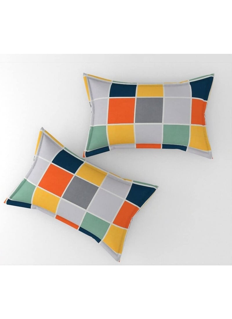 THE HOME STYLE THE HOME STYLE Super Soft Glace Cotton King Size AC Comforter ll Blanket ll Duvet with 1 King Size Elastic Fitted Bedsheet 72x78 Inch and 2 Pillow Cover Pack of 4 Vibrant Checks  - Image 5