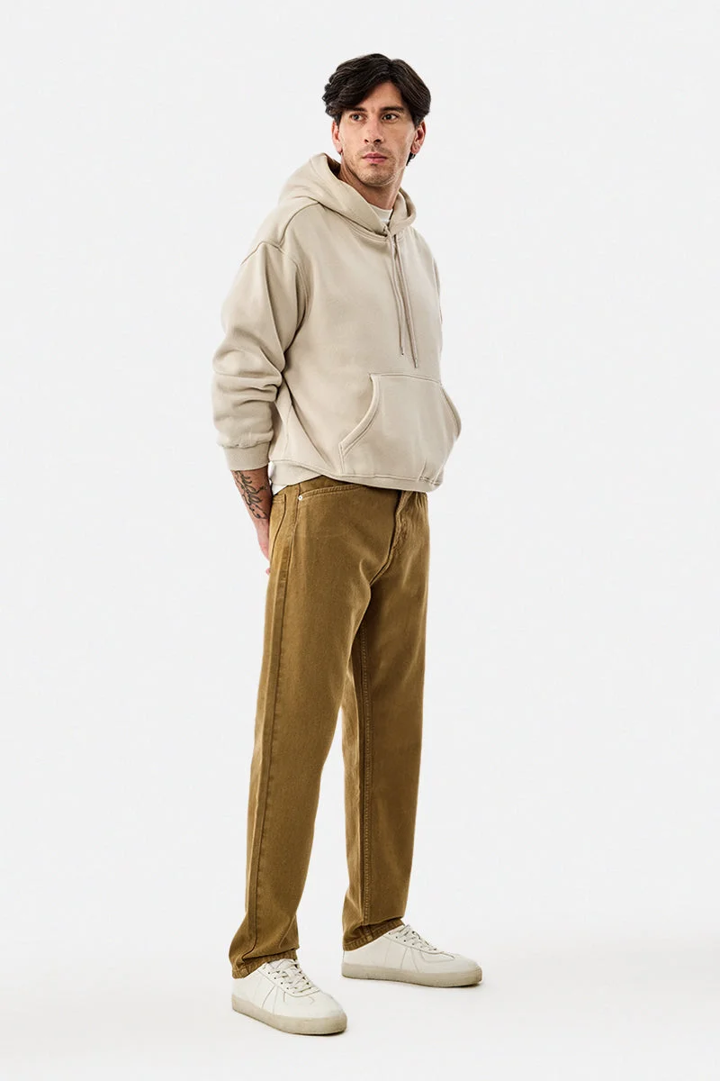 سنيتش Brown Solid Relaxed Casual Jeans