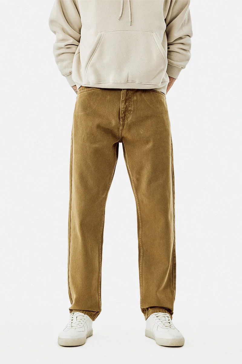 سنيتش Brown Solid Relaxed Casual Jeans