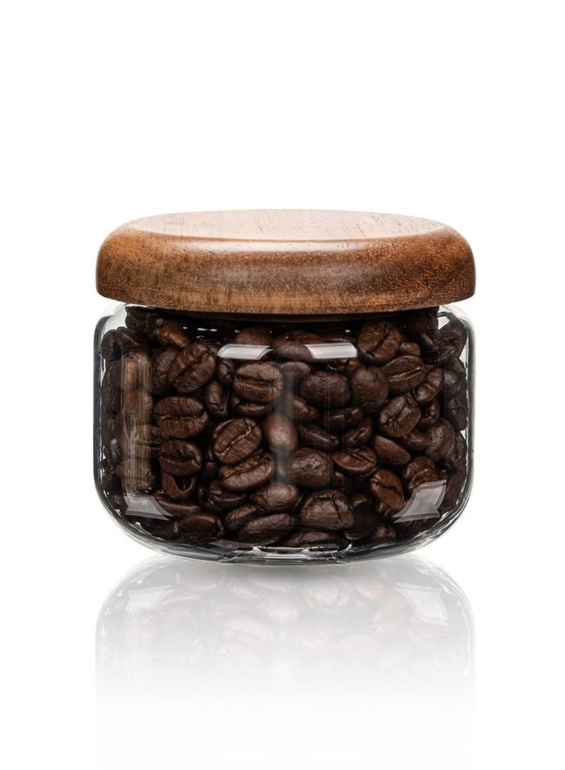 Excefore Glass Coffee Containers, Kitchen Serving Food Storage Canister with Sealed Wooden Lid, Glass Food Storage Containers, for Coffee, Spice, Overnight Oats, Cereal, Rice, Candy - Image 1