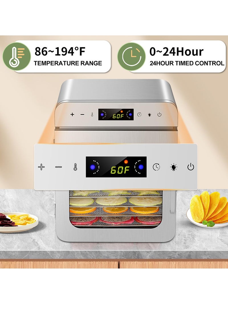ET-LIFE - Food Dehydrator, 10 Stainless Steel Trays Dehydrators for Food and Jerky, Herbs, Fruit, Dehydrator Machine with Digital Timer and Temperature Control, Ozone Deodorization, Recipe Book Included - Image 1